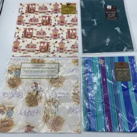 American Greetings 018100051648 Vintage And Hallmark Wrapping Gift Paper Sports Candy Made Usa