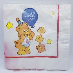 American Greetings 018100071387 Nos Vintage Care Bears 16 Party Napkins 3 Ply Super Cute