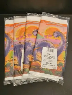 American Greetings 018100335953 New Vintage Greeting Dinosaur Party Plastic Tablecover