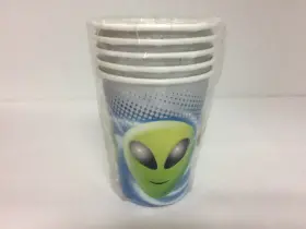 American Greetings 018100361747 Vintage 90s Alien Ufo Party Supplies Cups Nos