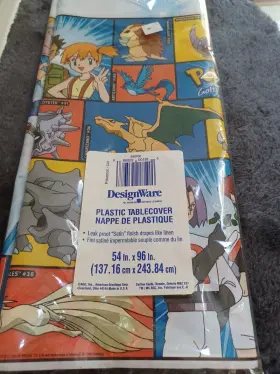 American Greetings 018100535988 Vintage 90s Pokemon Plastic Tablecover 54x96 By Nos