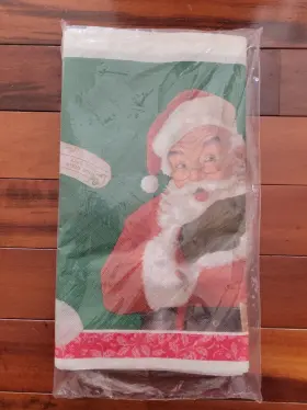 American Greetings 018100727383 Designware Santa Claus Paper Tablecover New Vtg Usa 54 X 96 Inch