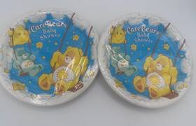 American Greetings 018100975456 16 Vintage Care Bears Party Supplies Baby Shower Paper Plates