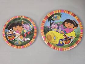 American Greetings 018100999094 Dora The Explorer Dessert And Dinner Plates Lot Vintage Nos