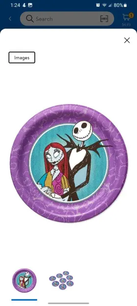 American Greetings 064319308417 Nightmare Before Christmas Paper Dessert Plates 8pk 7 Inch