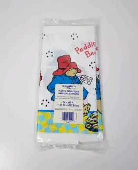 2462268 American Greetings Vintage Paddington Bear Plastic Tablecover 1998 54 Inch X 96 Designware New