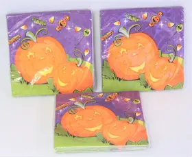 American Greetings 661526725626 Vintage Halloween Paper Napkins Party Pumpkins 3 Packs Of 20