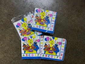 American Greetings 661526806332 Vtg Sesame Street Abc Birthday Party Napkins 4 Packs Of 16 New Beverage Size
