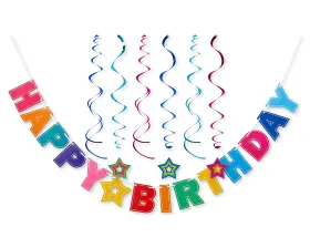 6797867 American Greetings Rainbow Birthday Party Supplies Banner Kit 7-pieces
