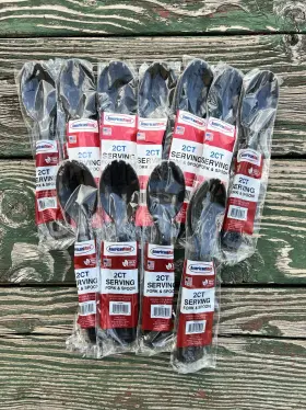American Maid 760981045925 Lot Of 11 Large 9.75 Inch Plastic Serving Fork And Spoon Disposable