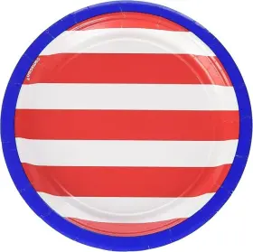 Amscan 013051256425 Stars Dessert Plates Patriotic 4th Of July Party Disposable Tableware 18