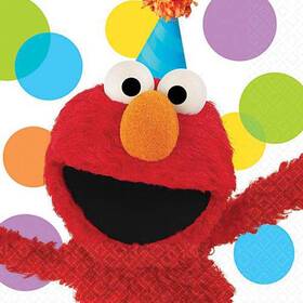 Amscan 013051268053 Elmo Party Sesame Street Lunch Napkins Birthday Supplies 16 Count New
