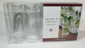Amscan 013051333133 Mini Cordial Glasses Set Of 10 Clear 2 Fl. Oz. Partywear Dessert Appetizer