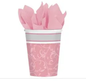 Amscan 013051345129 Pink Communion Blessings Paper Cups Religious Party- 2 Pack