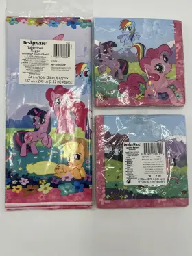 Amscan 013051388102 My Little Pony Friendship 2 Birthday Party Napkins Luncheon 16 Ct 1 Tablecover