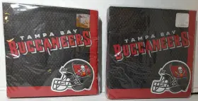 Amscan 013051410766 Two Packs Nfl Tampa Bay Buccaneers 2- Ply Luncheon Paper Napkins 72 Total