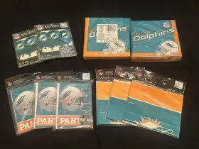 Amscan 013051473983 Miami Dolphins Party Supplies - Napkins Balloons Invitations Loot Bags