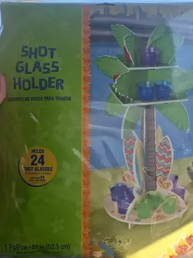 Amscan 013051550004 3d Palm Tree Shot Glass Holder Party Centerpiece 21 Inch New In Package