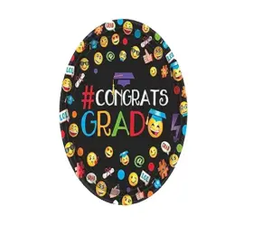 Amscan 013051623418 Flying Colors Graduation Party School Round Plates 9 Inch Yellow Tabl