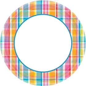 Amscan 013051629267 Amscanbright Border Party Plate 6.75 Inch 40 Ct