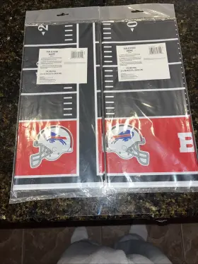 Amscan 013051797119 2 54 X 96 Inch Buffalo Bills Nfl Pro Football Plastic Tablecover New