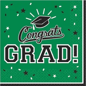 Amscan 013051806576 School Colors Pride Beverage Napkins Standard Green