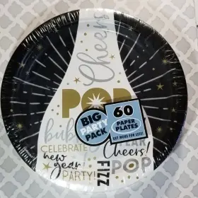 Amscan 013051867614 New Years Party Plates 60 Count Pack Celebrate The Year 9 Inch Size Made In Usa