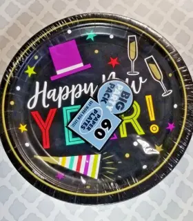 Amscan 013051867676 New Years Party Plates 60 Count Pack Happy Year 9 Inch Size Made In Usa