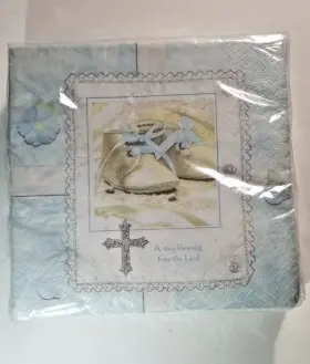 Amscan 048419420811 Baby Blessings Paper Napkins Shower Gender Reveal Christening 36 Count