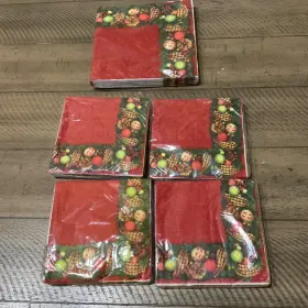 Amscan 048419657699 5 Packs Vintage Inch Home For The Holidays Beverage Napkins 3 Ply Usa Made