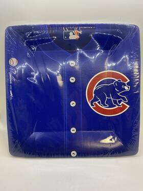 Amscan 048419864578 Chicago Cubs 10 1/4 Inch Square Paper Party Plates 18ct - New
