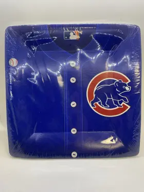 Amscan 048419864578 Chicago Cubs 10 1/4 Inch Square Paper Party Plates 18ct - New Amscan 048419864578 Chicago Cubs 10 1/4 Inch Square Paper Party Plates 18ct - New