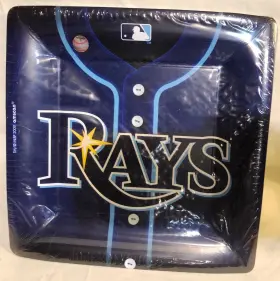 Amscan 048419865155 Tampa Bay Rays Inch Jersey Party Tailgate Paper Plates 18 Ct X 10 1/4 New