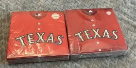 Amscan 048419865186 Texas Ranger 2 Pack - 72 Total Ply Dinner Party Napkins Mlb Baseball New