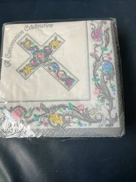 Amscan 048419893073 A Communion Celebration Beverage Cocktail Napkins 36 Ct