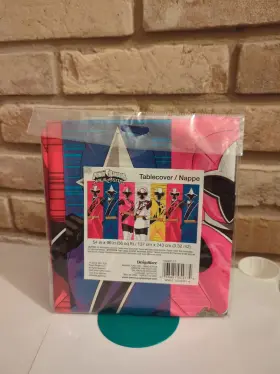 Amscan 068981954774 Power Rangers Ninja Steel Tablecover Plastic Birthday Party New