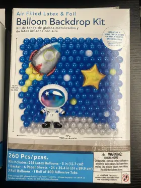 110744 Amscan Space Latex And Foil Balloon Back Drop Kit 260 Pieces Birthday Party