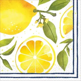 Amscan 192937002353 Lemons Luncheon Party Napkins 6.5 Inch X 16 Ct