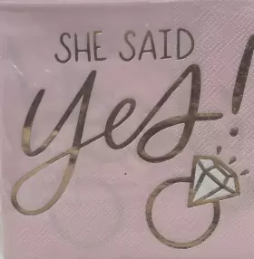 Amscan 192937026243 Blush And Rose Gold She Said Yes Beverage Napkins 16ct
