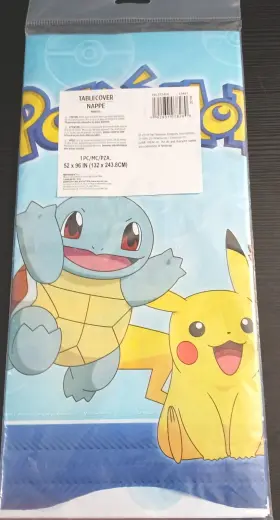 Amscan 192937078280 Nintendo Pokemon Plastic Table Cover New 52 Inch X 96