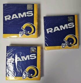 Amscan 192937223833 Los Angeles Rams Football Nfl Birthday Party Napkins 36 Count 2 Ply Lot Of 3 New