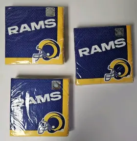 Amscan 192937223833 Los Angeles Rams Football Nfl Birthday Party Napkins 36 Count 2 Ply Lot Of 3 New