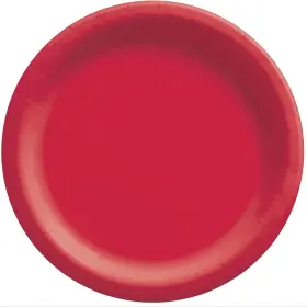 Amscan 192937242001 Vibrant Apple Red Paper Plates 20 Ct. Party Tableware 10 Inch