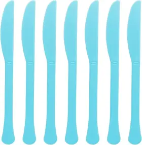 Amscan 192937251171 50 Pack Light Blue Plastic Knives Heavy Duty All Occasions Disposable