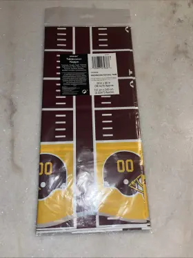 Amscan 192937279366 1 54 X 96 Inch Washington Commanders Nfl Pro Football Plastic Table Cover New