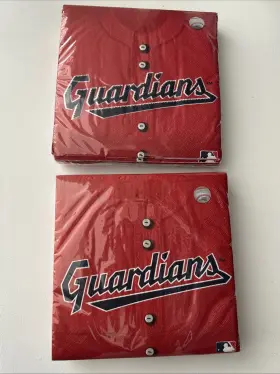 Amscan 192937344941 New Cleveland Guardians Mlb Baseball Sports Birthday Party Paper Napkins 2 Packs