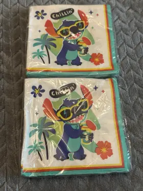Amscan 192937442272 Disney Lilo And Stitch Party Dessert Napkins 32 Pieces Chillin Floral