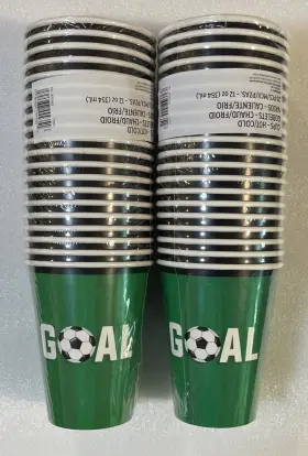 Amscan 192937444351 40 Pieces Soccer Goal Ball Paper Cups Party Decorations Favors Hot/cold 12 Oz