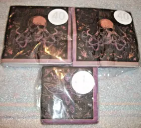 Amscan 192937455890 Lot Of 3 Dark Academia 40ct Luncheon Napkins 2 Big 1 Small B37