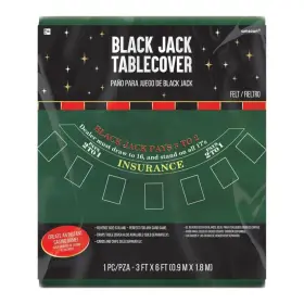 255570 Amscan New Felt Black Jack Table Cover 3ft X 6ft Sealed
